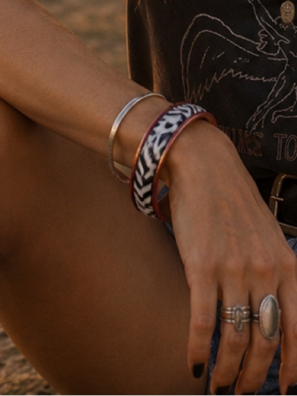 Vintage 2005 Black and Pink Zebra Striped Bangle from Maurices 2005
